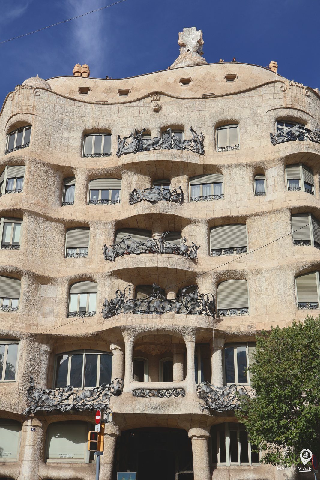 Fachada ondulada de La Pedrera, Casa Milà, en Barcelona